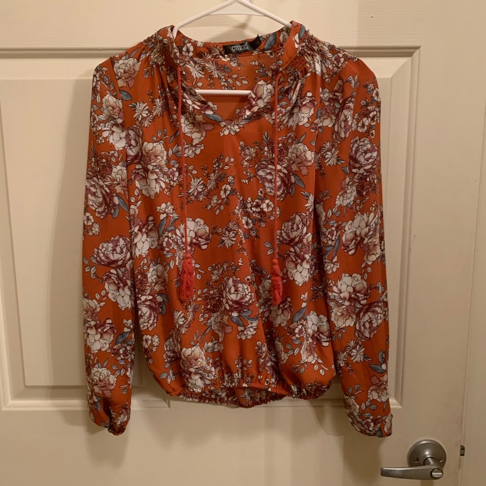 Orange floral top